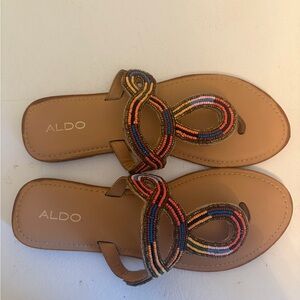 Aldo Women's Beaded Tan Sandals